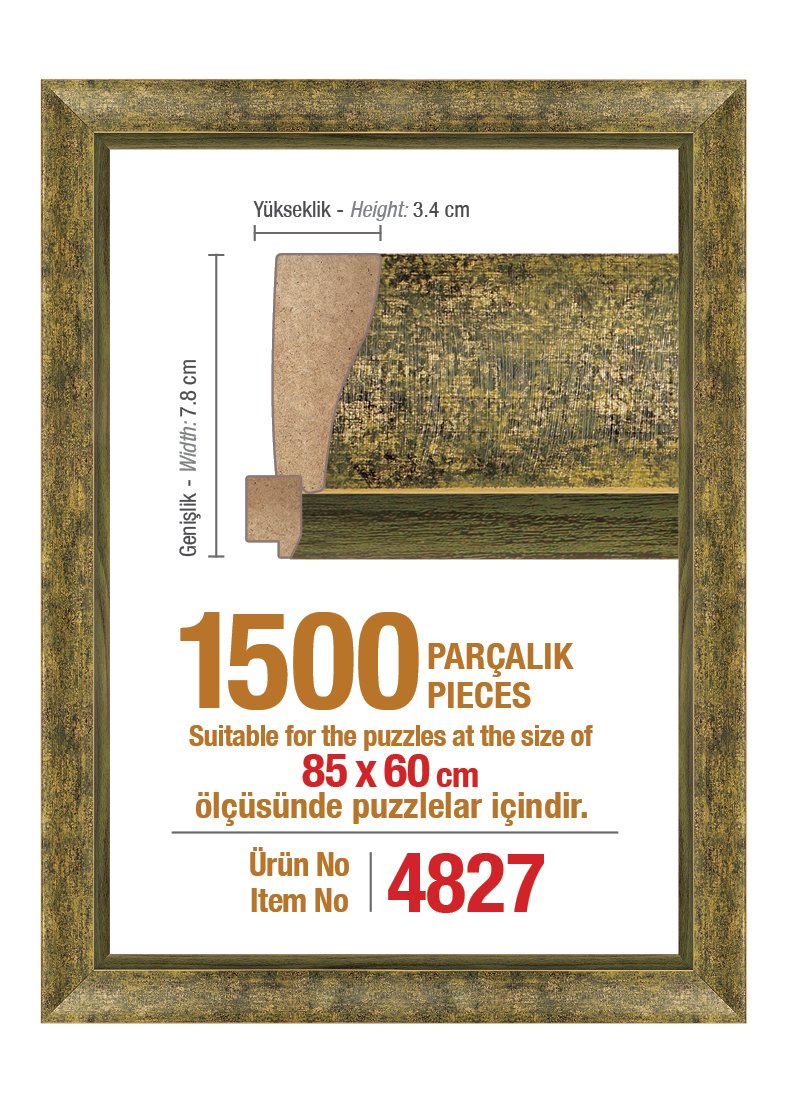 Heidi 4827-1500 Parçalık Yeşil Puzzle Çerçevesi (85x60 cm
